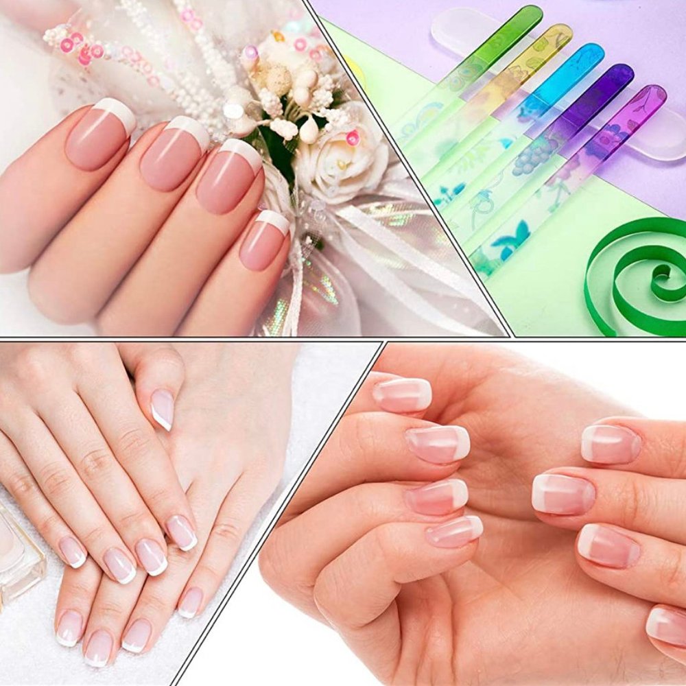 🎁FREE GIFT WITH PURCHASE! Glass Floral Nail Files 4Pcs Multicolor Set